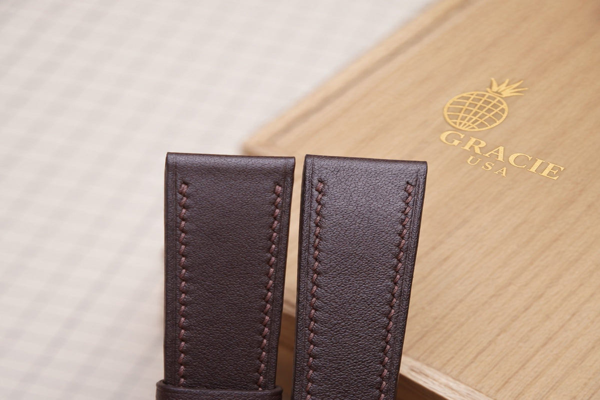 chocolate brown swift leather watch strap – photo 5