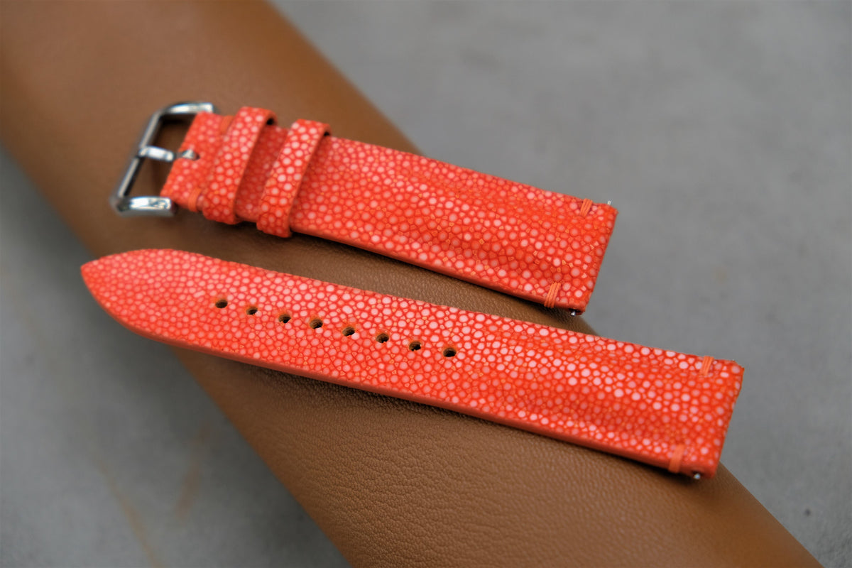 orange stingray leather watch strap – photo 5