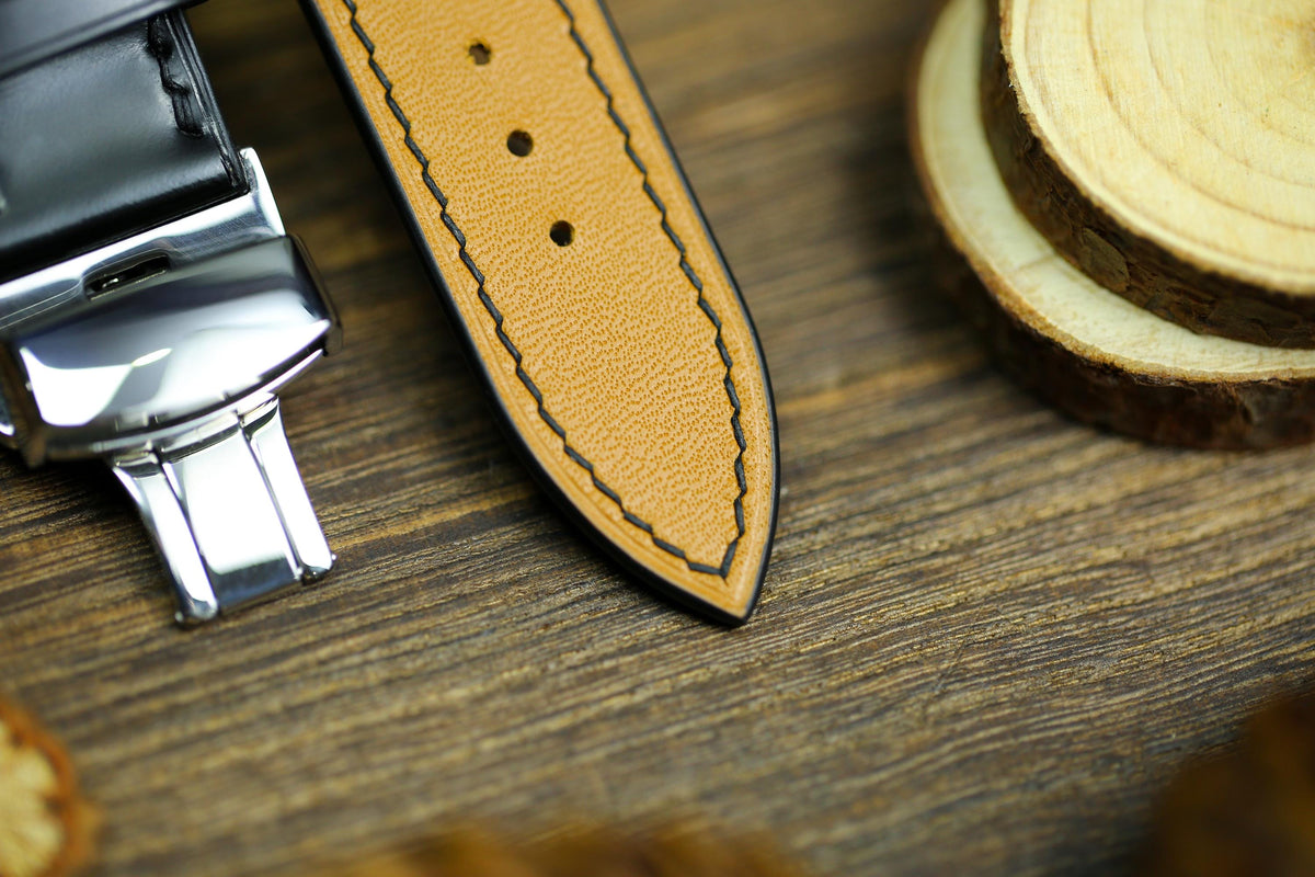 black shell cordovan leather watch strap – photo 4