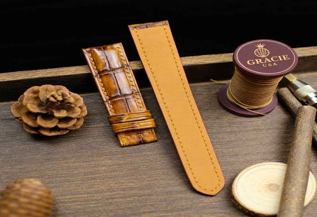 patina brown alligator leather watch strap – photo 4