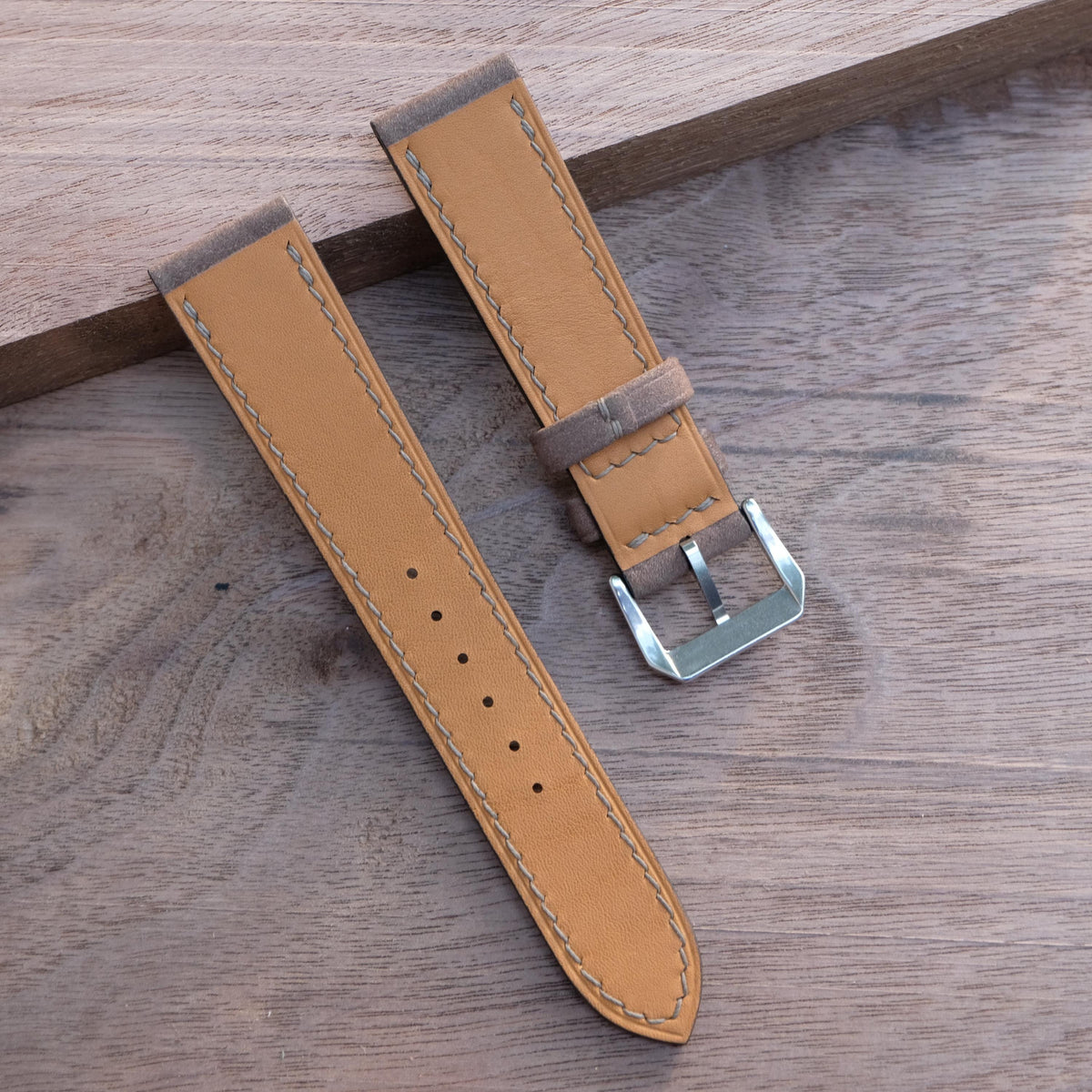 taupe nubuck leather watch strap – photo 6