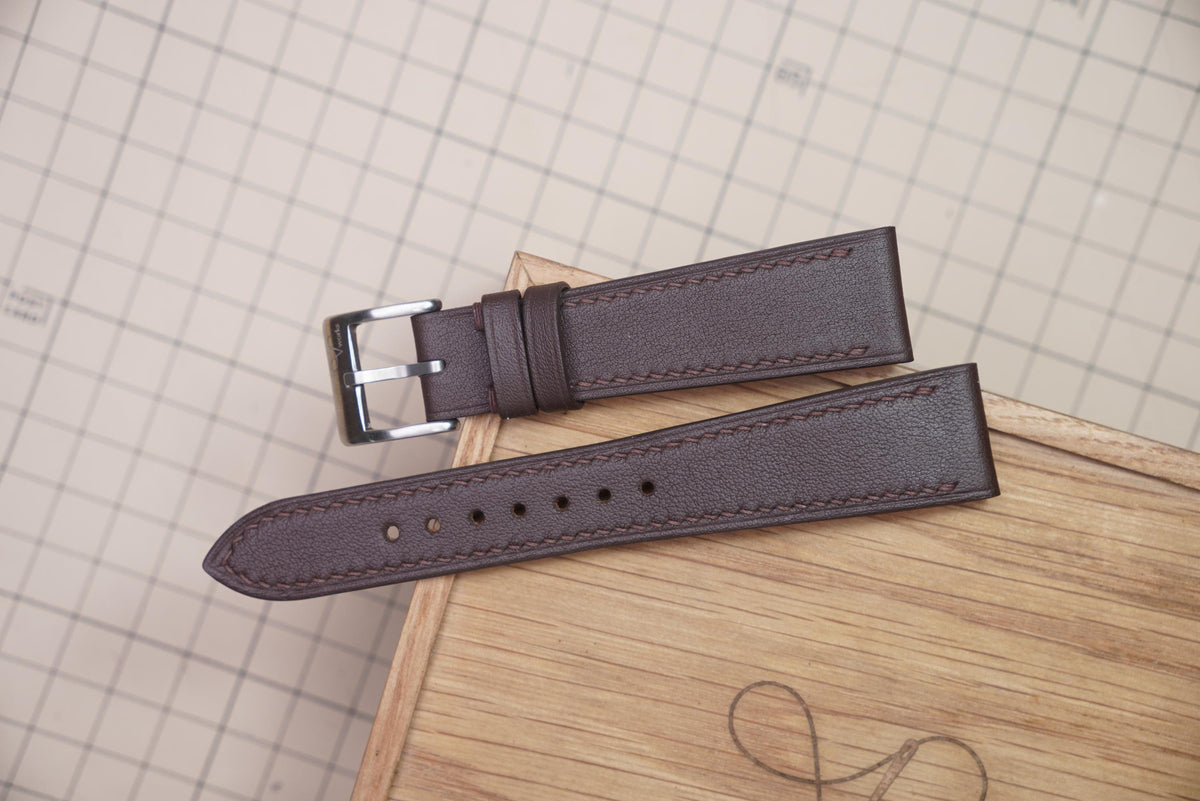 chocolate brown swift leather watch strap – photo 6