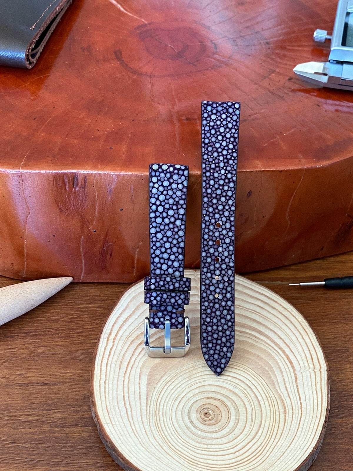 purple stingray leather watch strap – photo 6