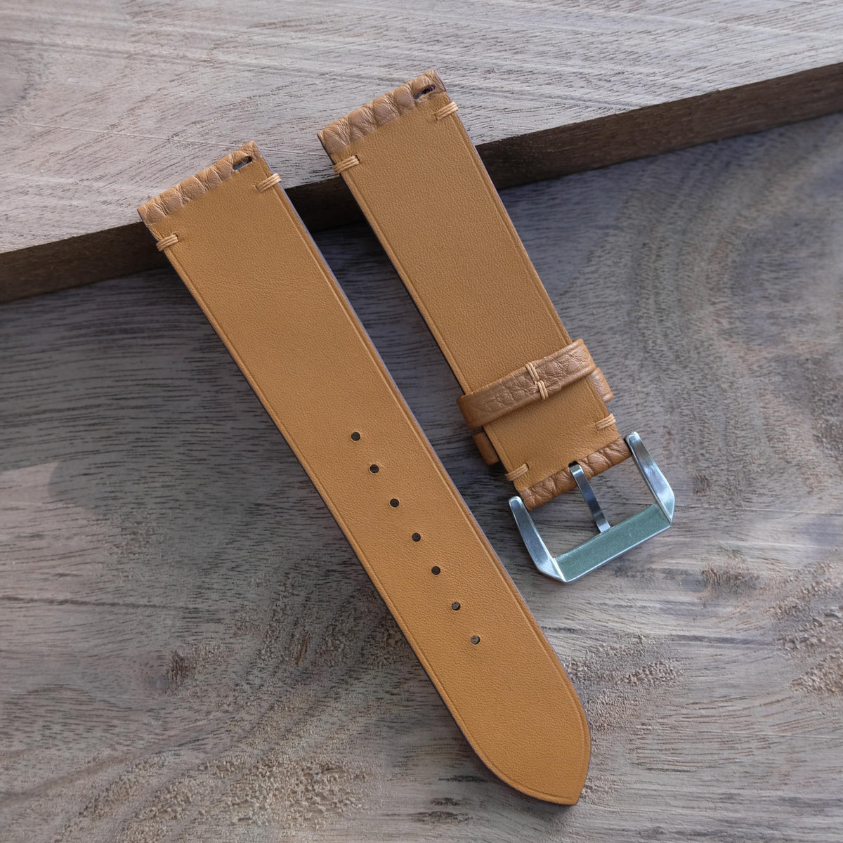 brown gold togo leather watch strap – photo 6