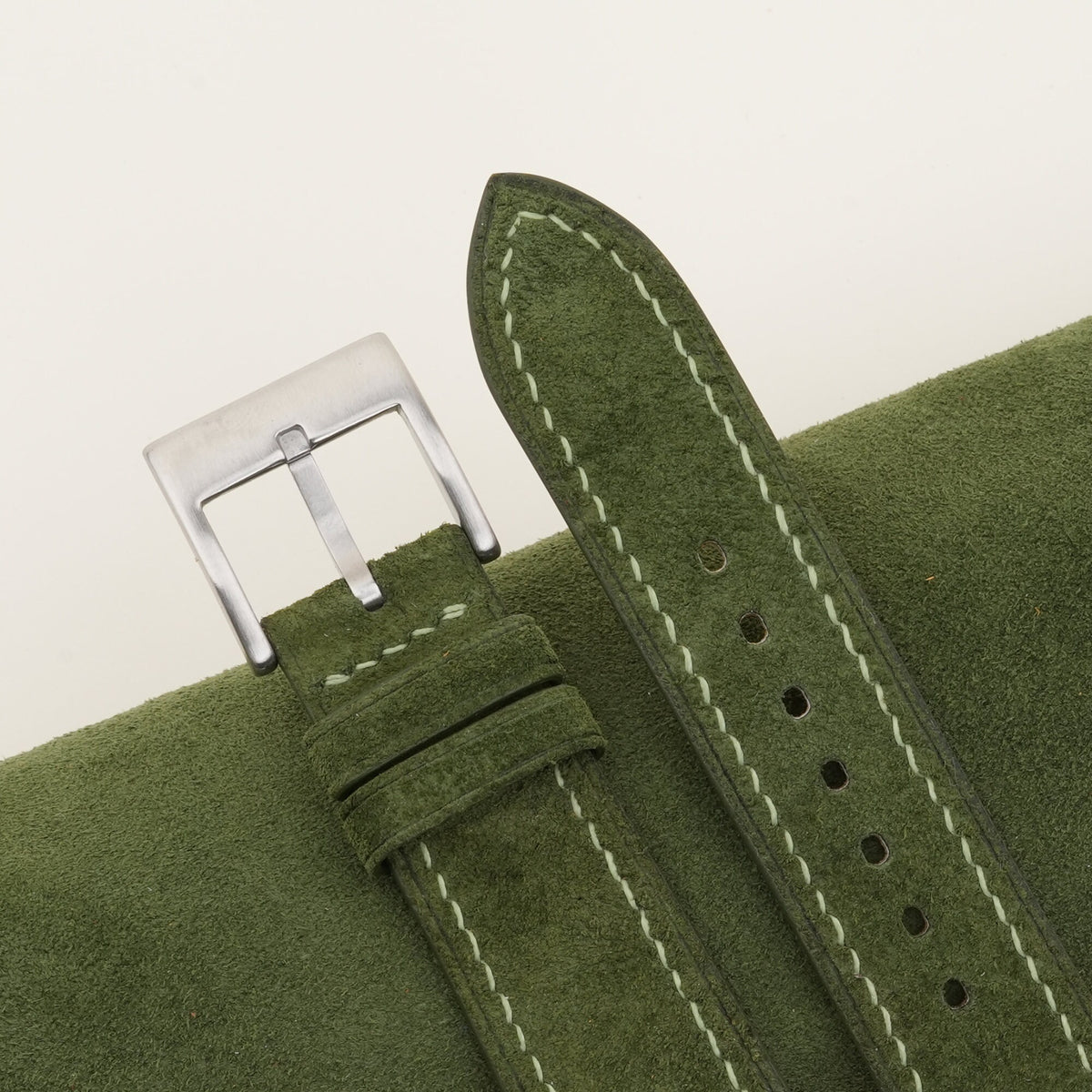 green suede leather watch strap – photo 6