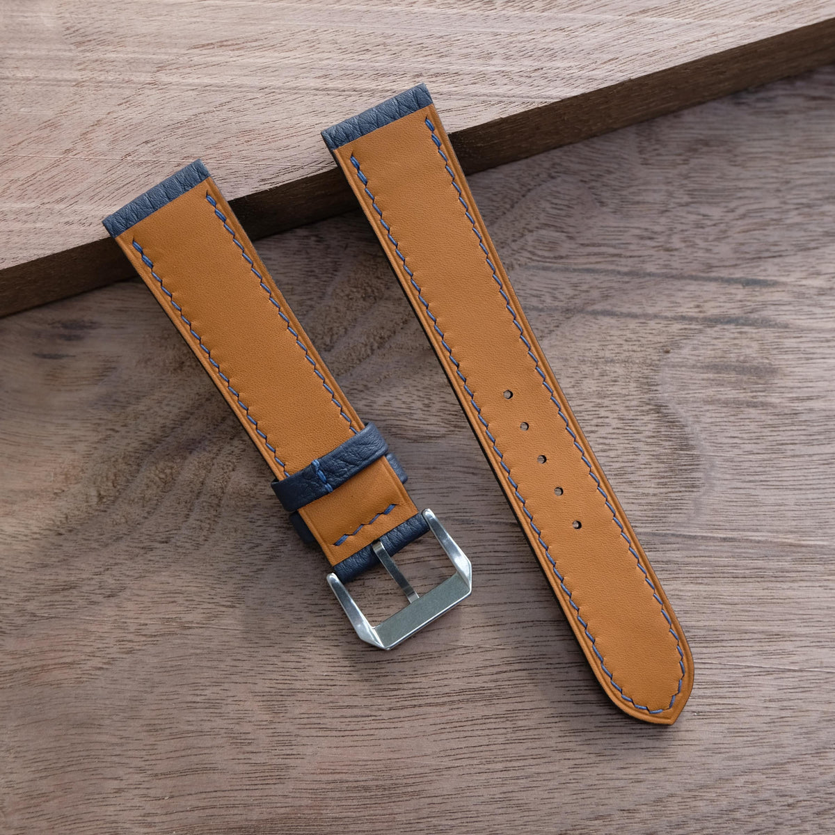 navy blue togo leather watch strap – photo 6