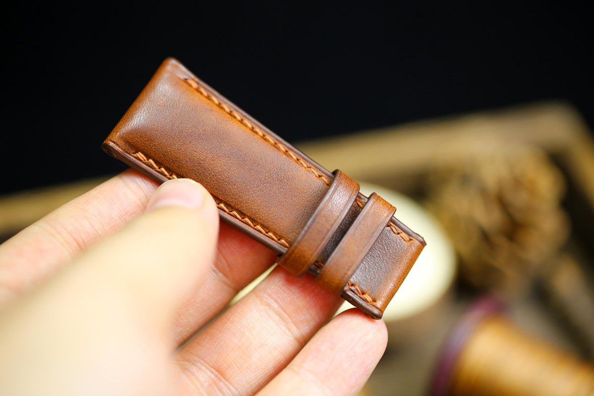waxy brown vachetta leather watch strap – photo 5