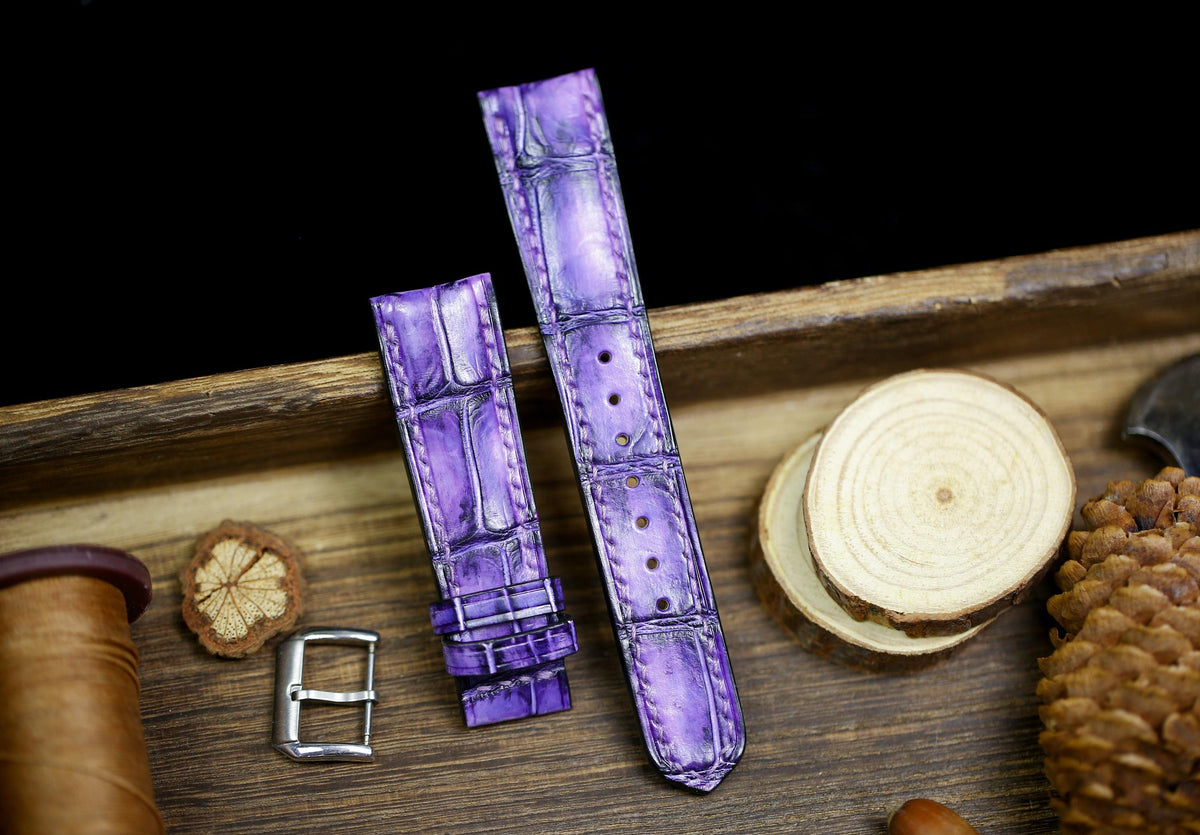 patina purple alligator leather watch strap – photo 5