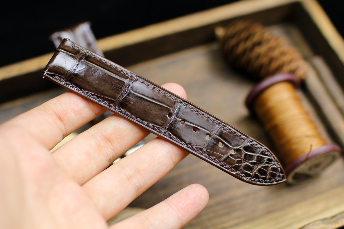 dark brown alligator leather watch strap – photo 5