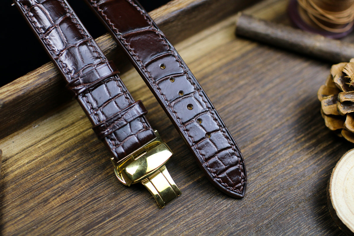 dark brown alligator leather watch strap – photo 5