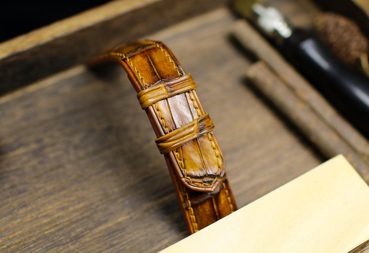 patina brown alligator leather watch strap – photo 5