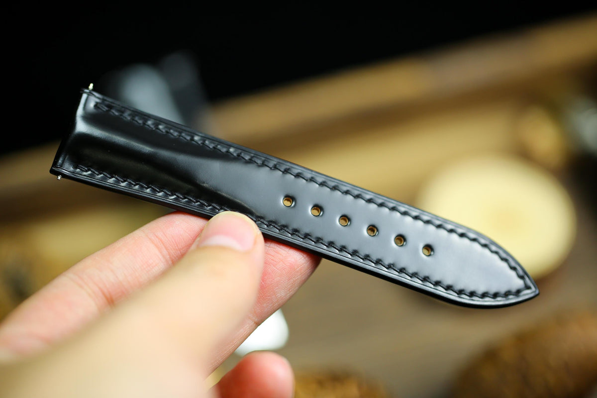 black shell cordovan leather watch strap – photo 5