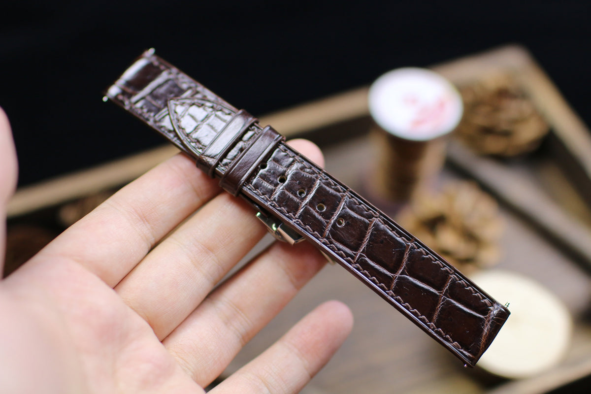 dark brown alligator leather watch strap – photo 5