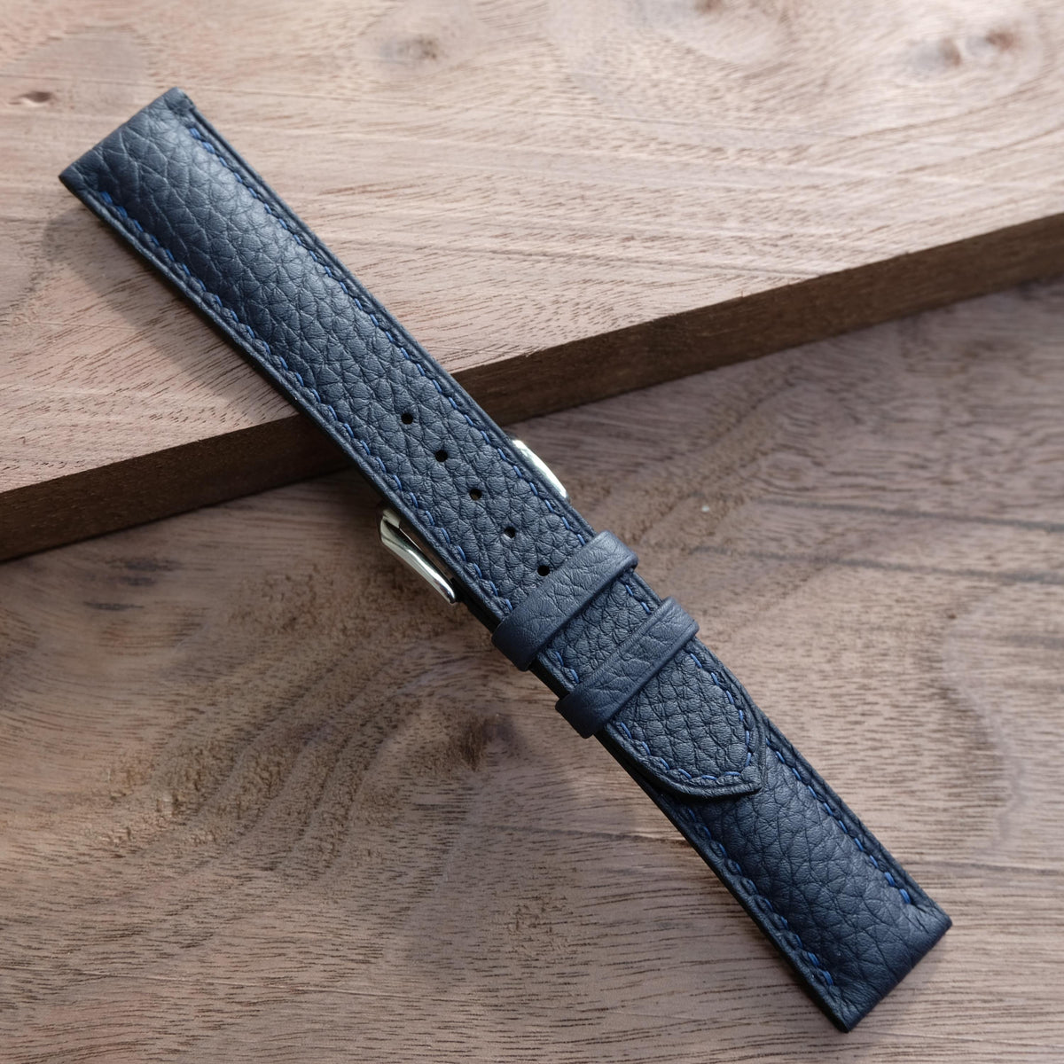 navy blue togo leather watch strap – photo 7