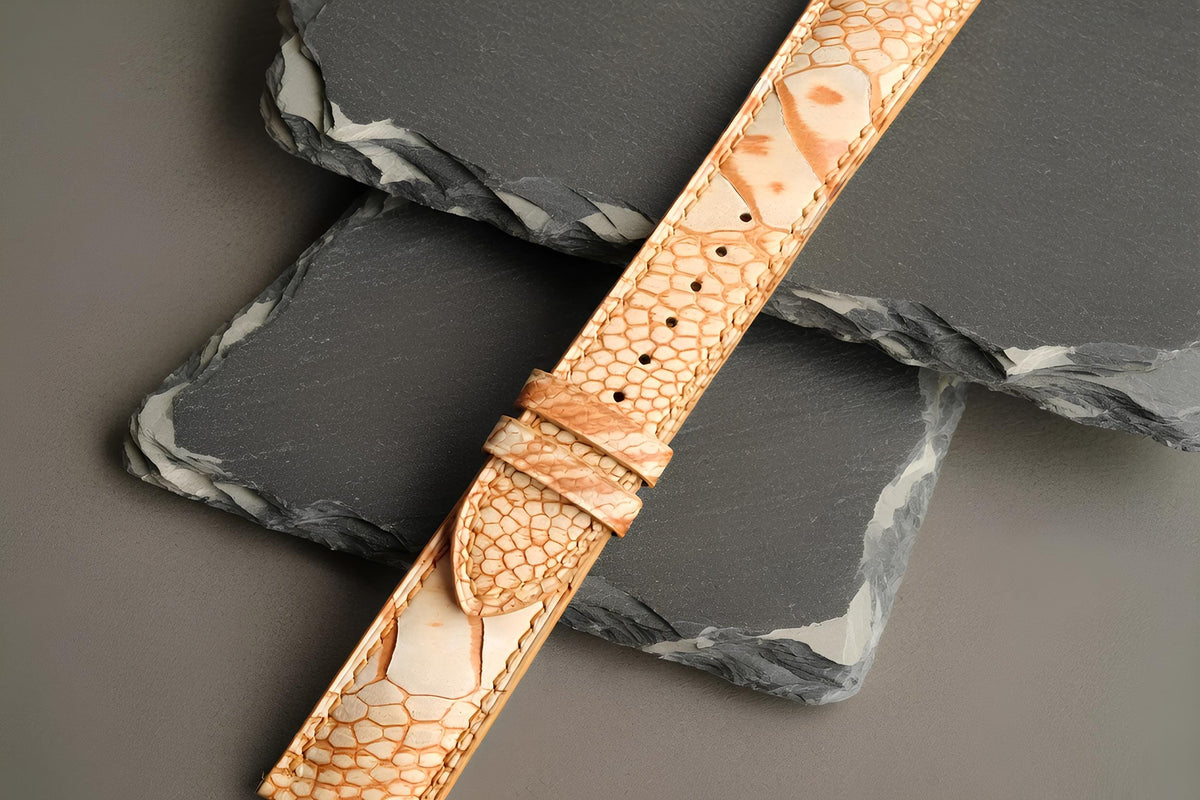 tan brown ostrich leather watch strap – photo 3