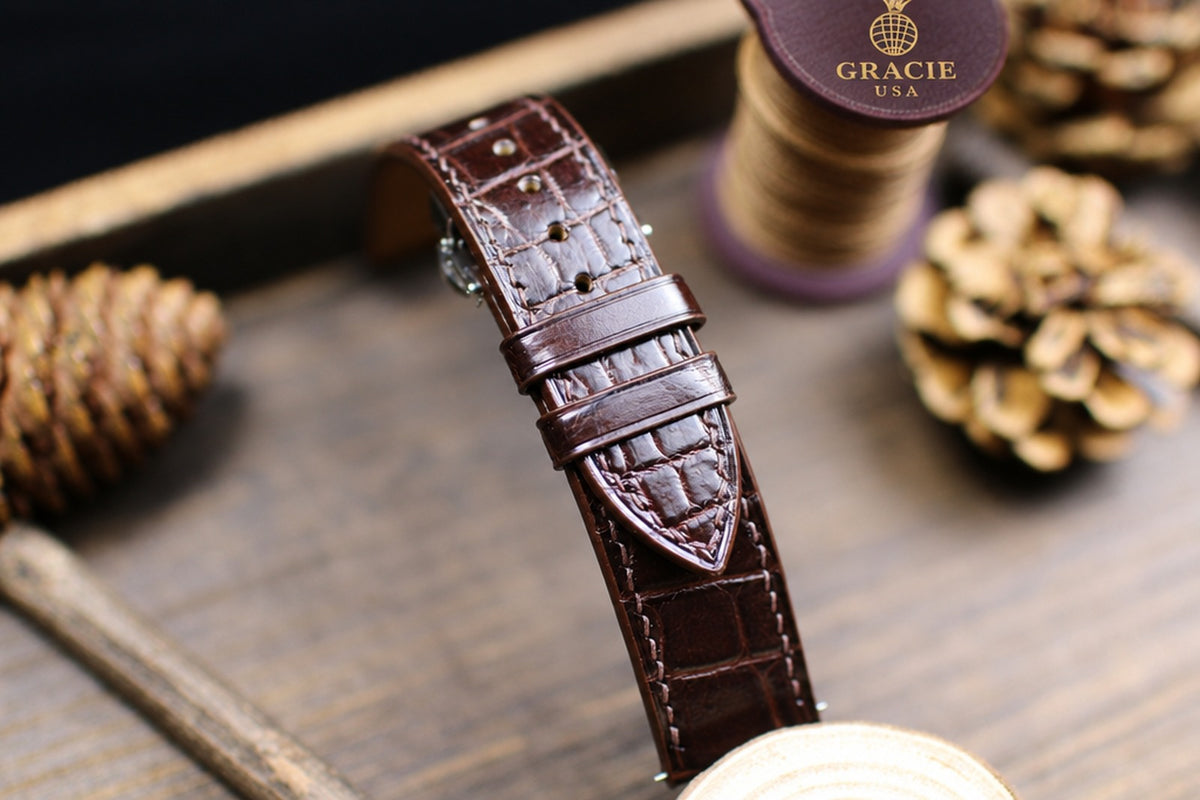 dark brown alligator leather watch strap – photo 6