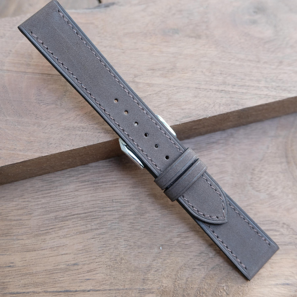 dark brown nubuck leather watch strap – photo 8