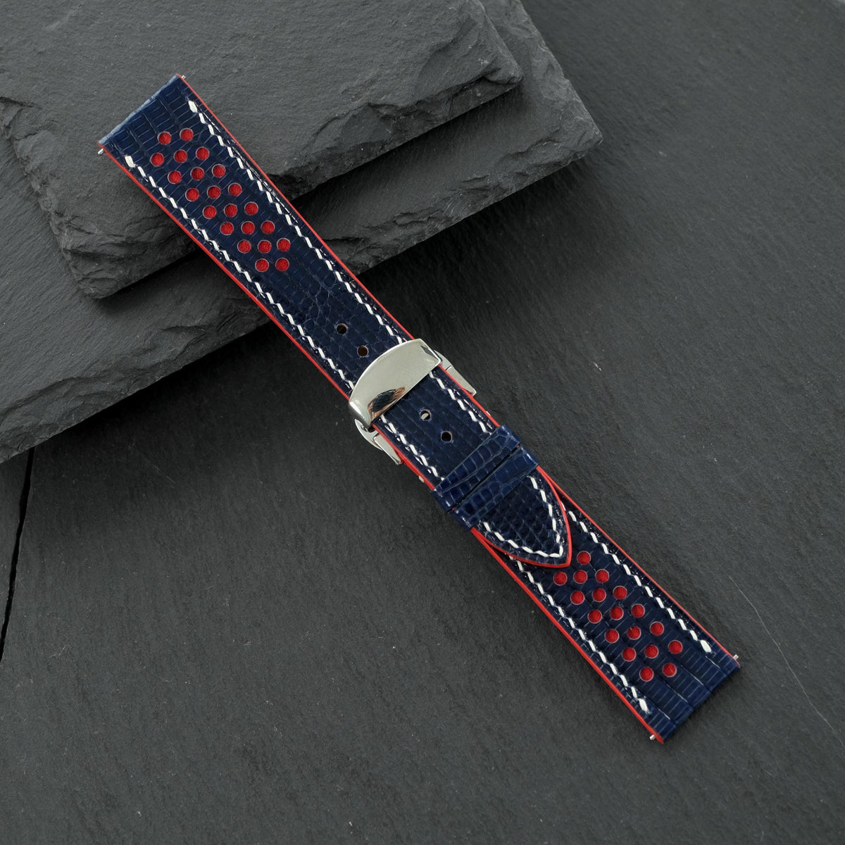 navy lizard leather watch strap – photo 8