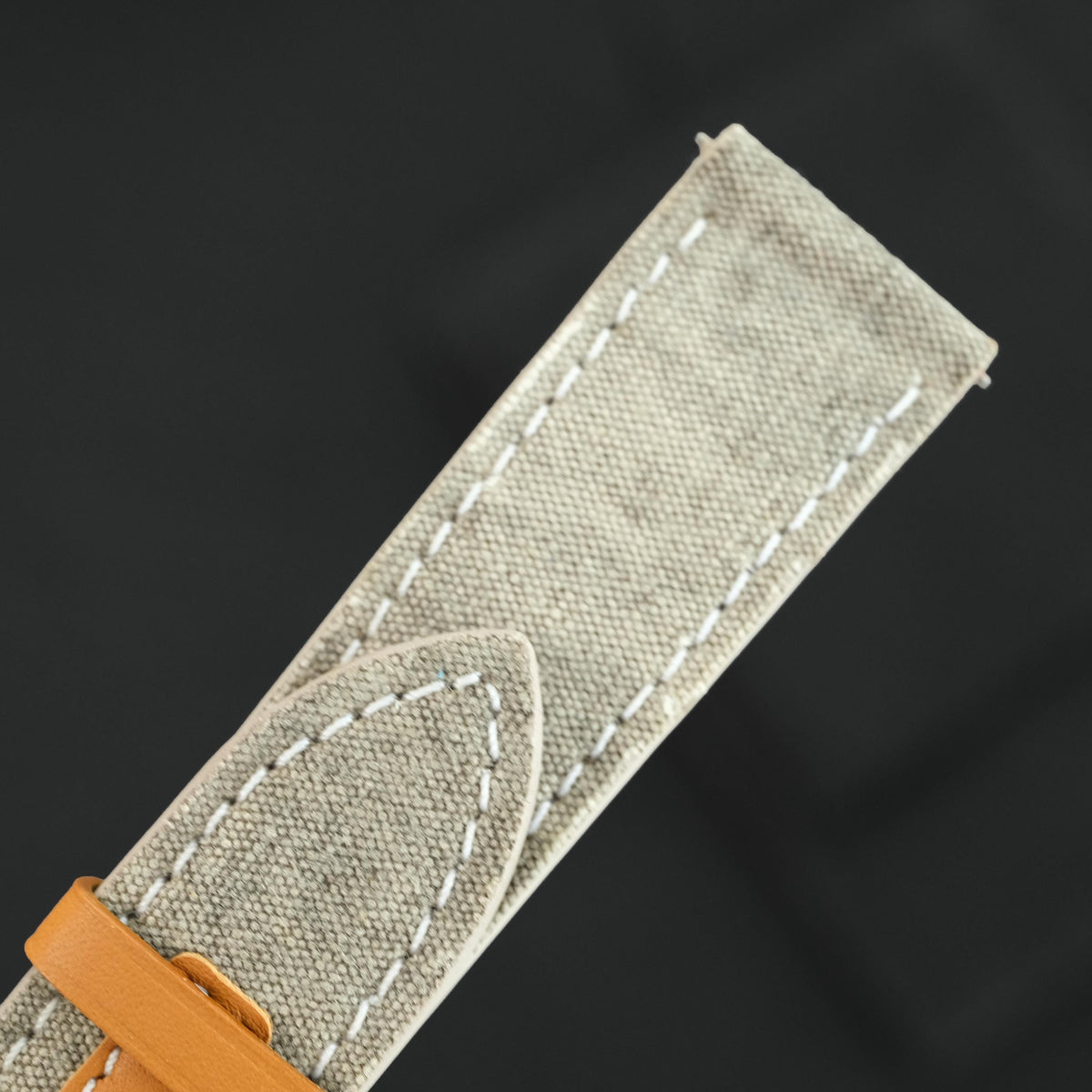 green grey & tan canvas leather watch strap – photo 7