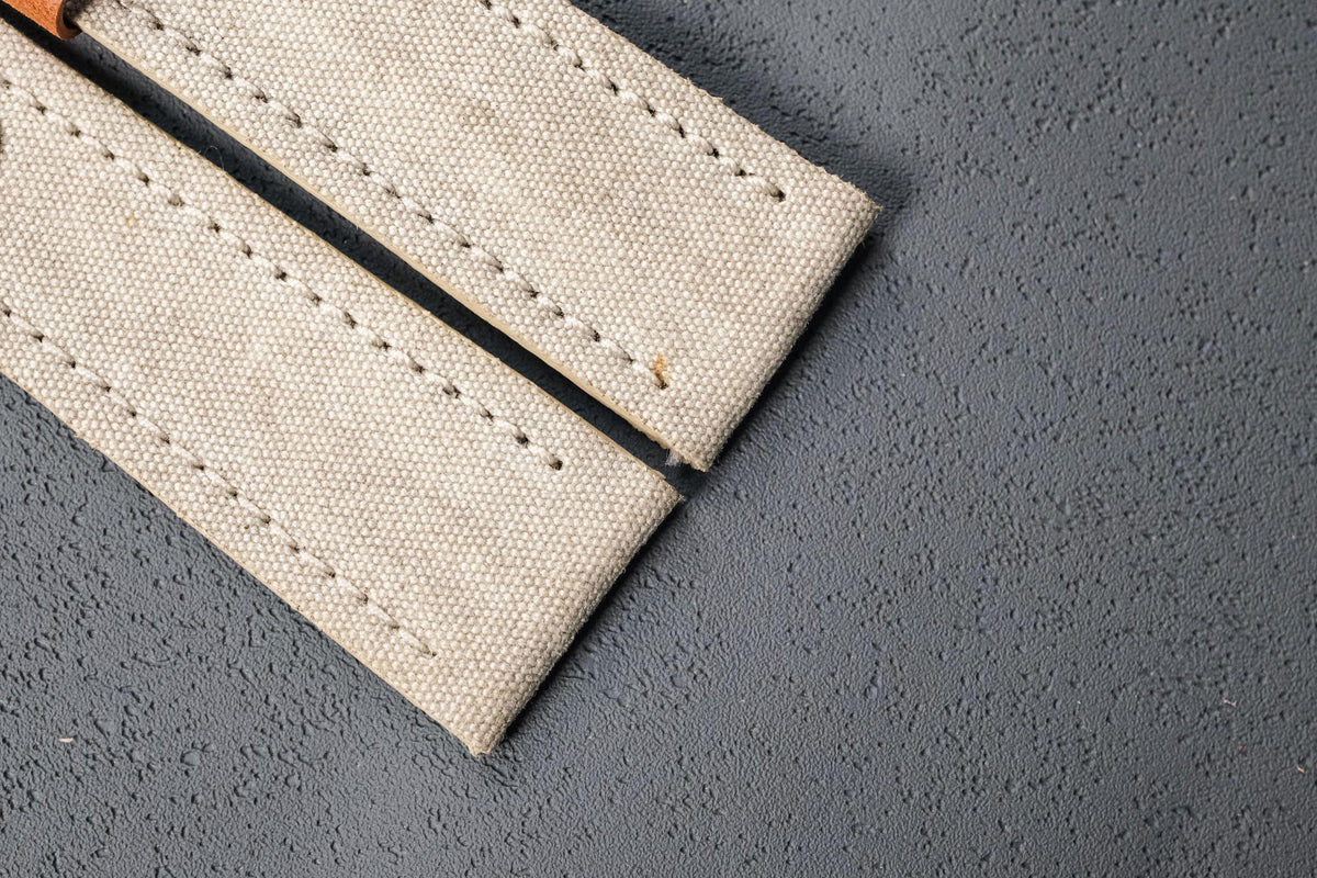 beige canvas leather watch strap – photo 8