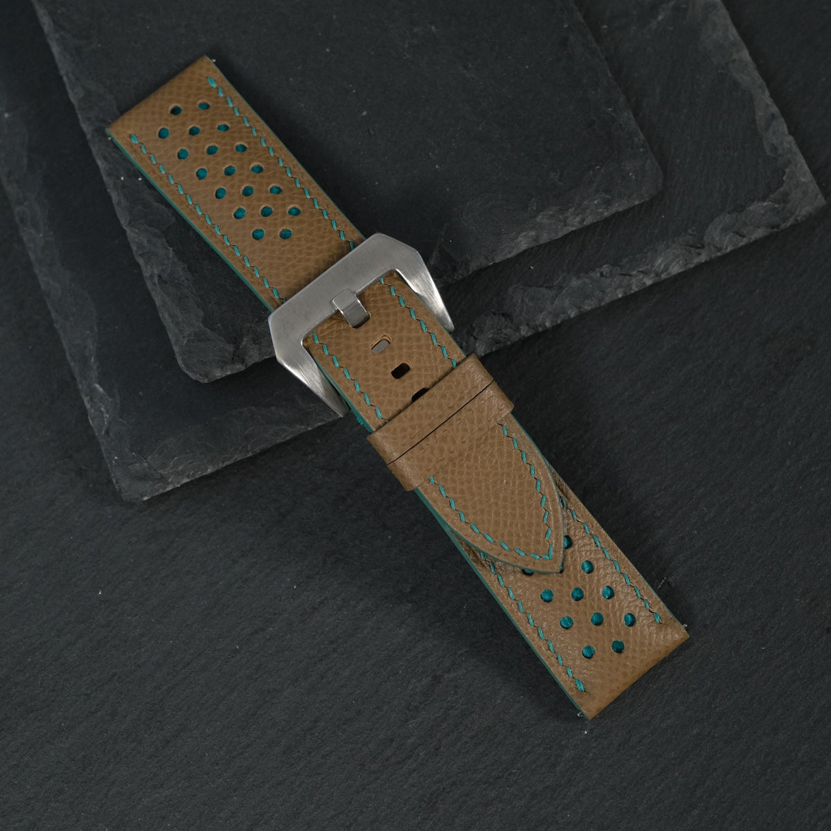 chestnut brown epsom leather watch strap – photo 4