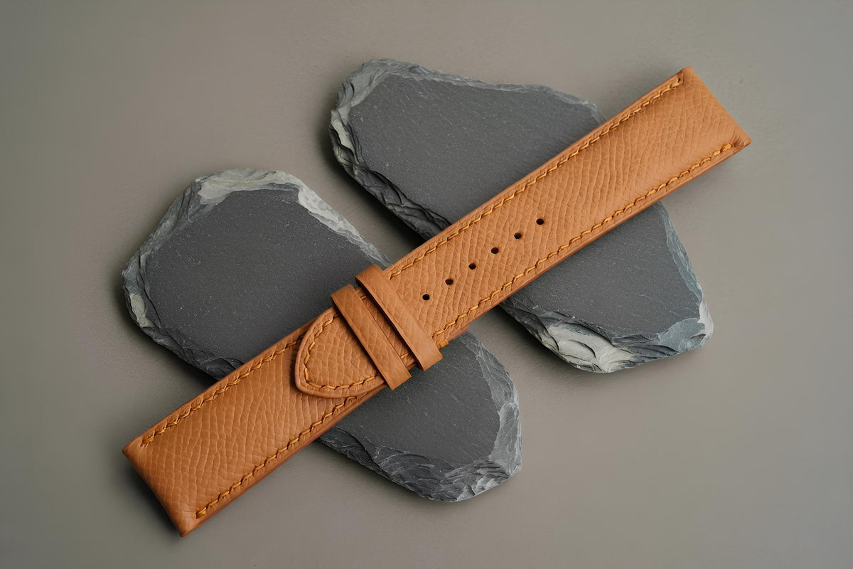 tan brown epsom leather watch strap – photo 4