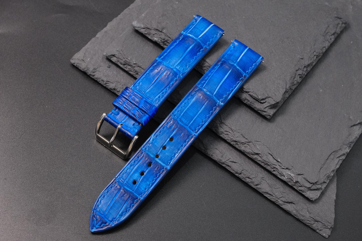 patina blue alligator leather watch strap – photo 4