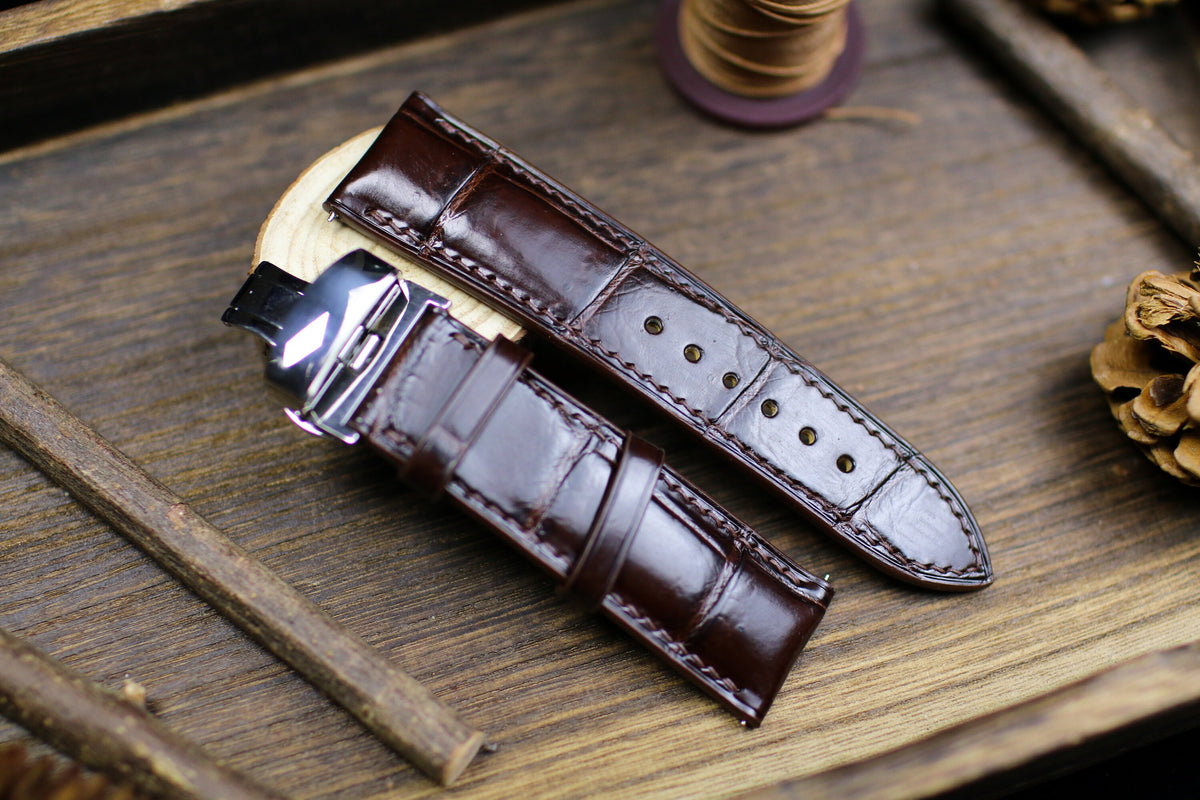 dark brown alligator leather watch strap – photo 7