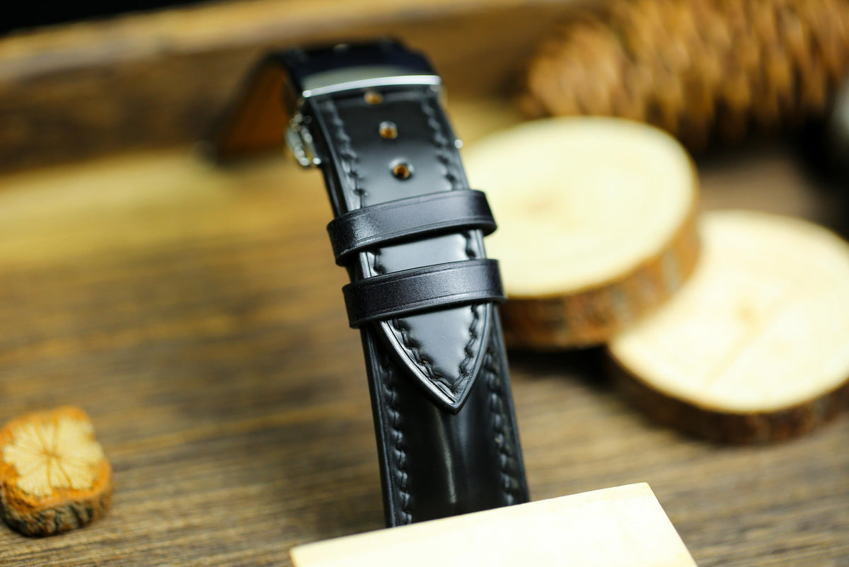 black shell cordovan leather watch strap – photo 7