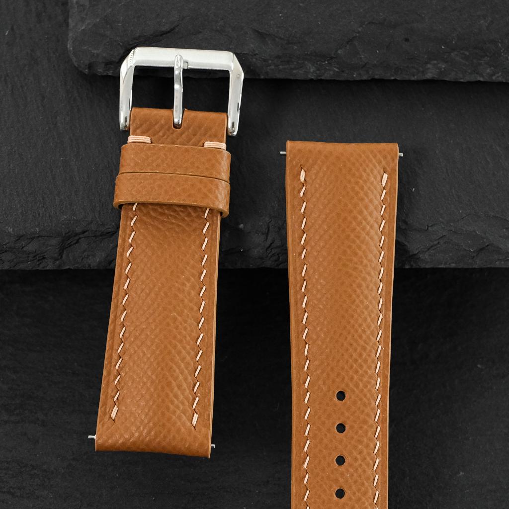 golden brown epsom leather watch strap – photo 6
