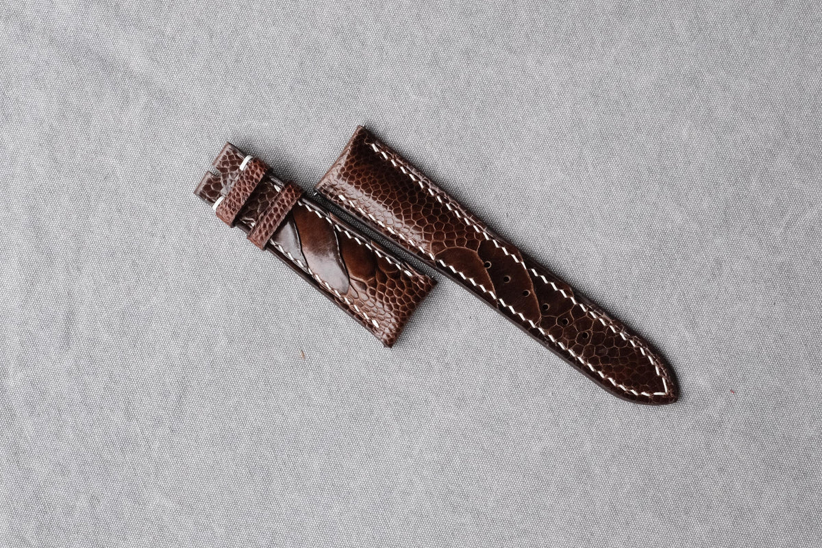 dark brown ostrich leather watch strap – photo 6