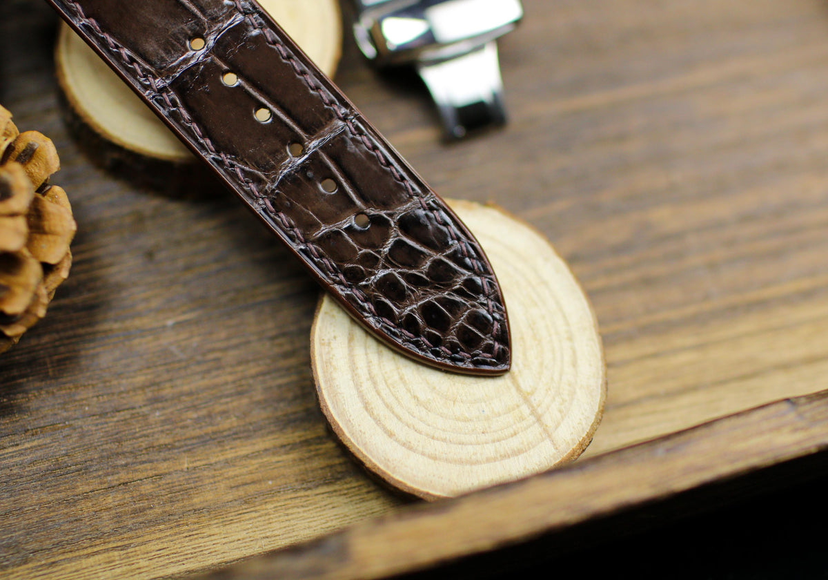 dark brown alligator leather watch strap – photo 7