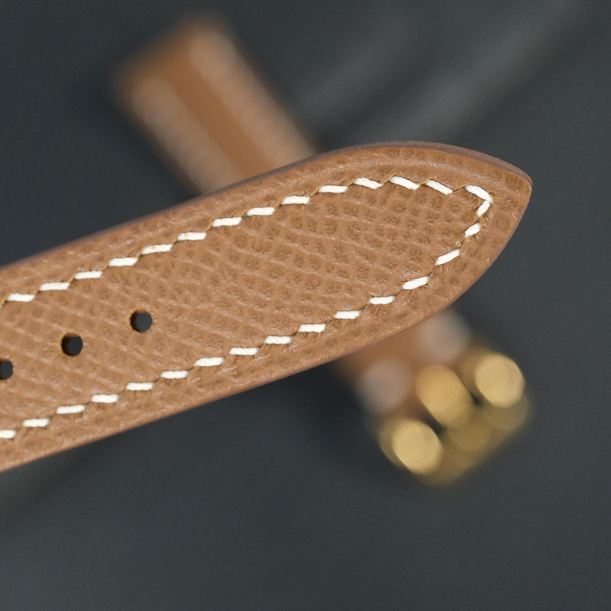 chestnut brown epsom leather watch strap – photo 5
