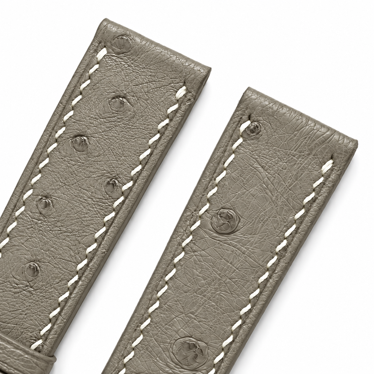 Taupe Ostrich Leather Watch Strap