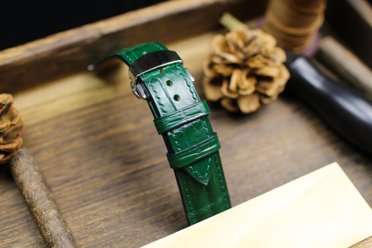 green alligator leather watch strap – photo 8