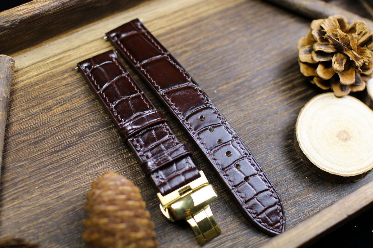 dark brown alligator leather watch strap – photo 8