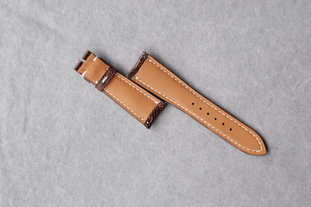 dark brown ostrich leather watch strap – photo 7