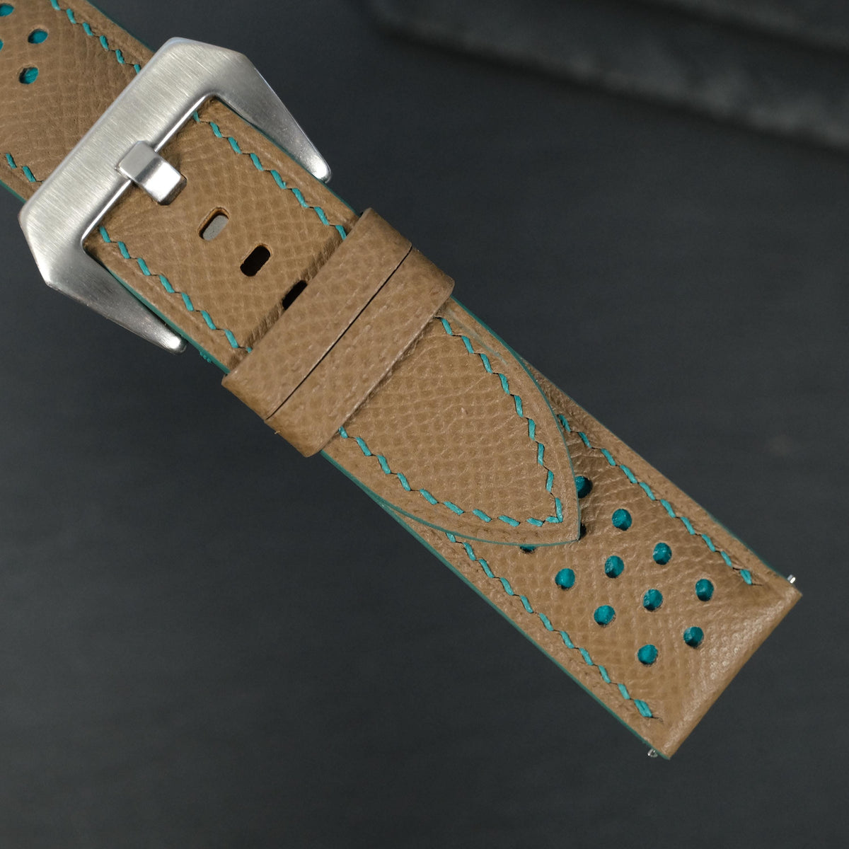 chestnut brown epsom leather watch strap – photo 6