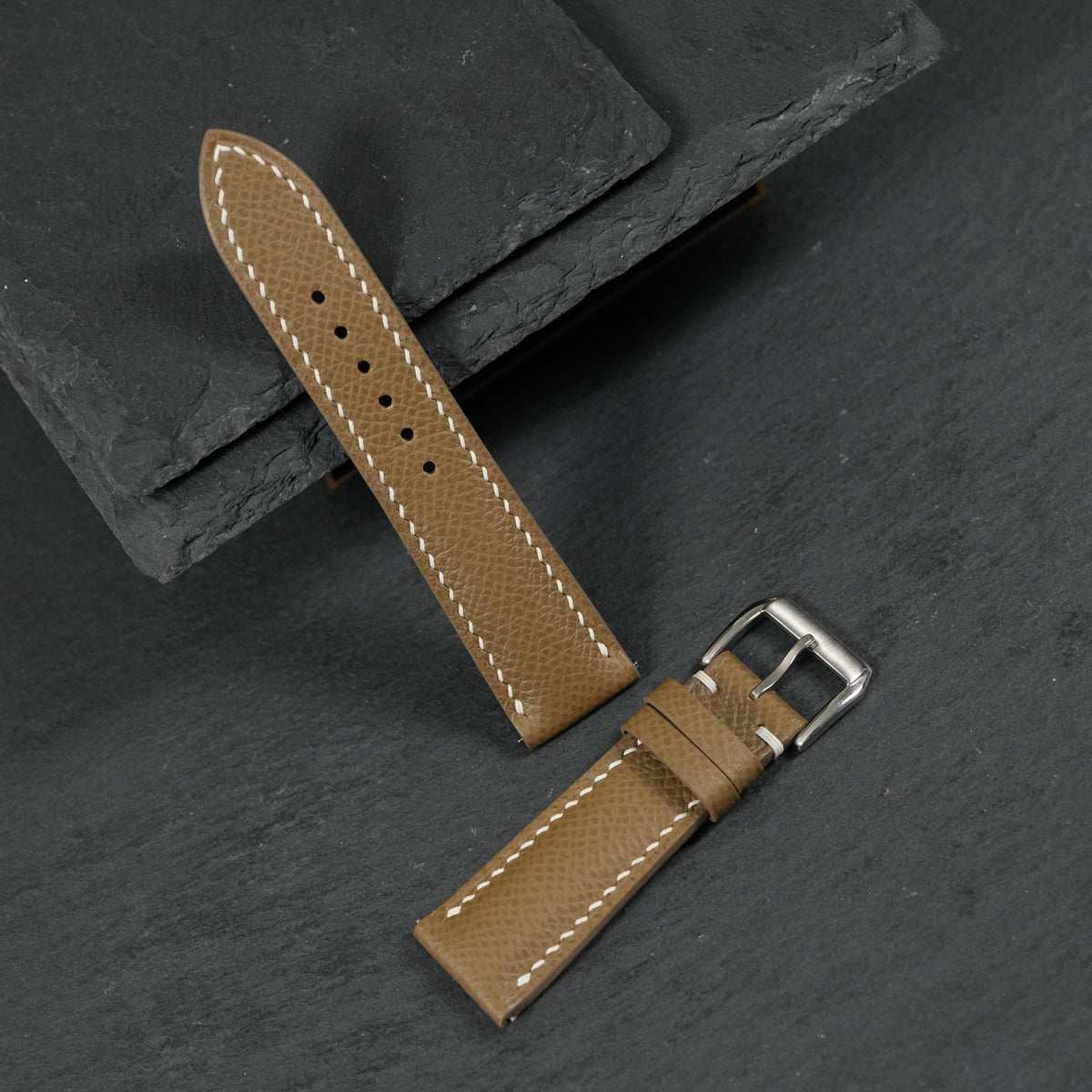 etoupe grey epsom leather watch strap – photo 8