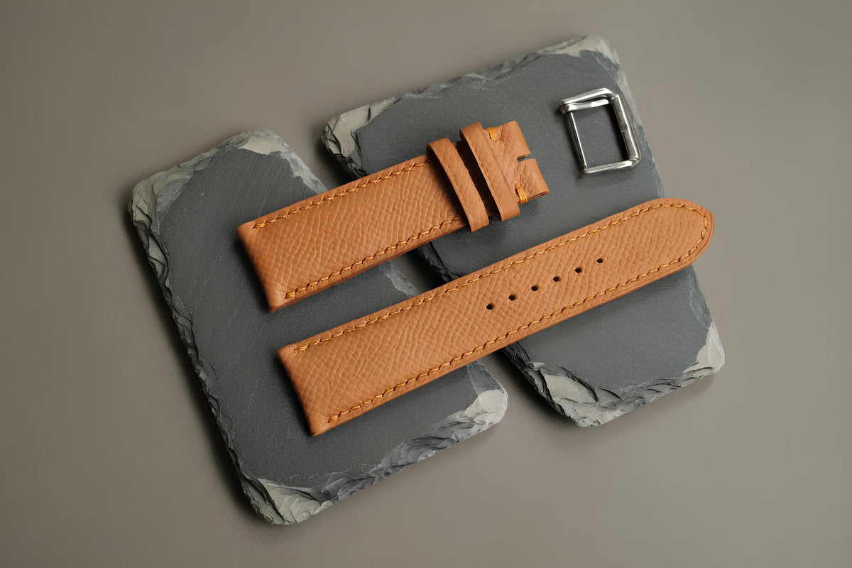 tan brown epsom leather watch strap – photo 7