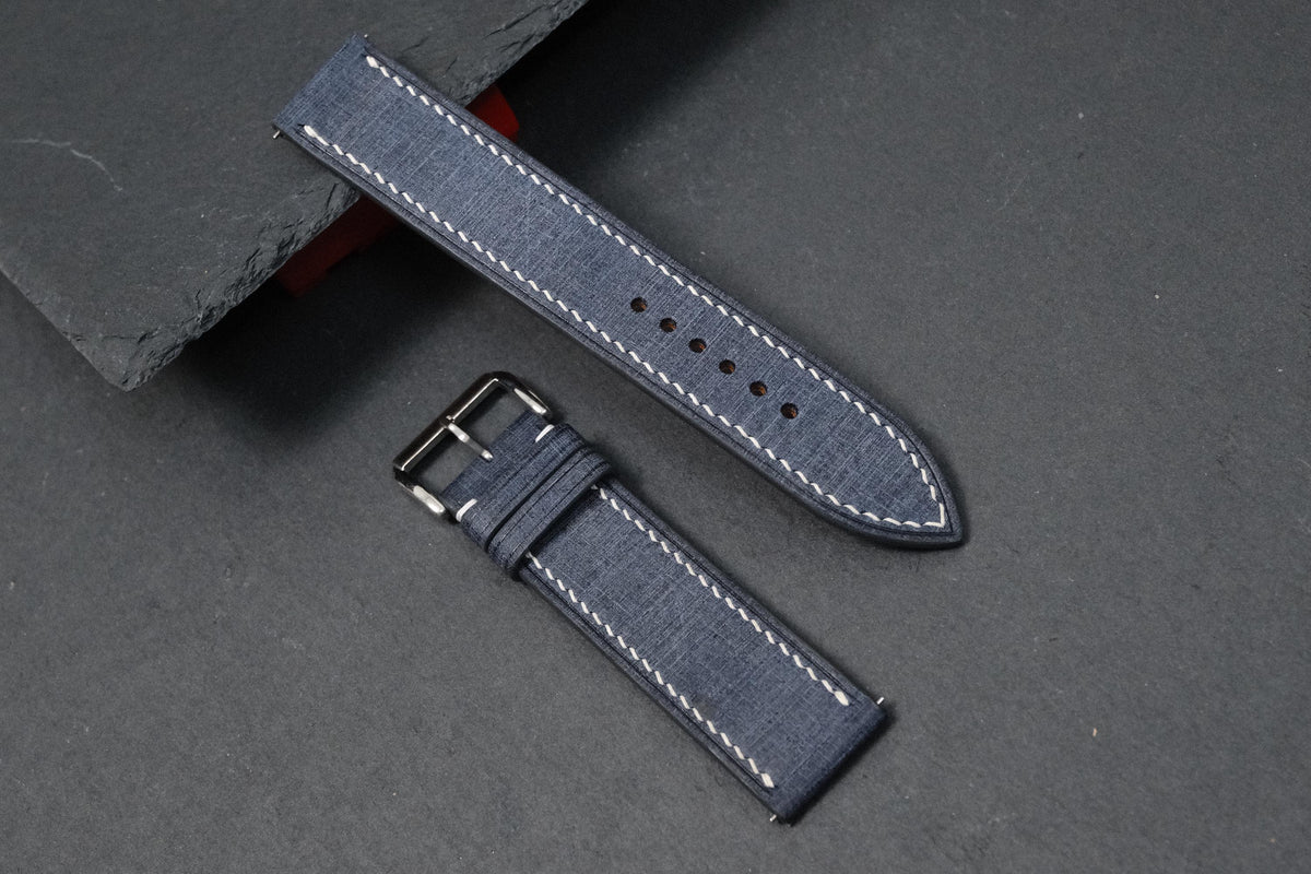blue gray & black babele leather watch strap – photo 7