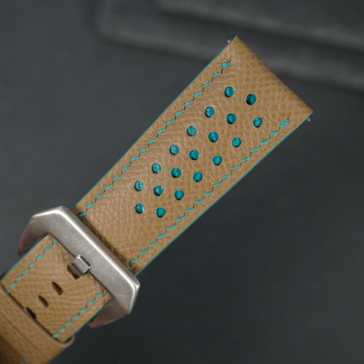 chestnut brown epsom leather watch strap – photo 7