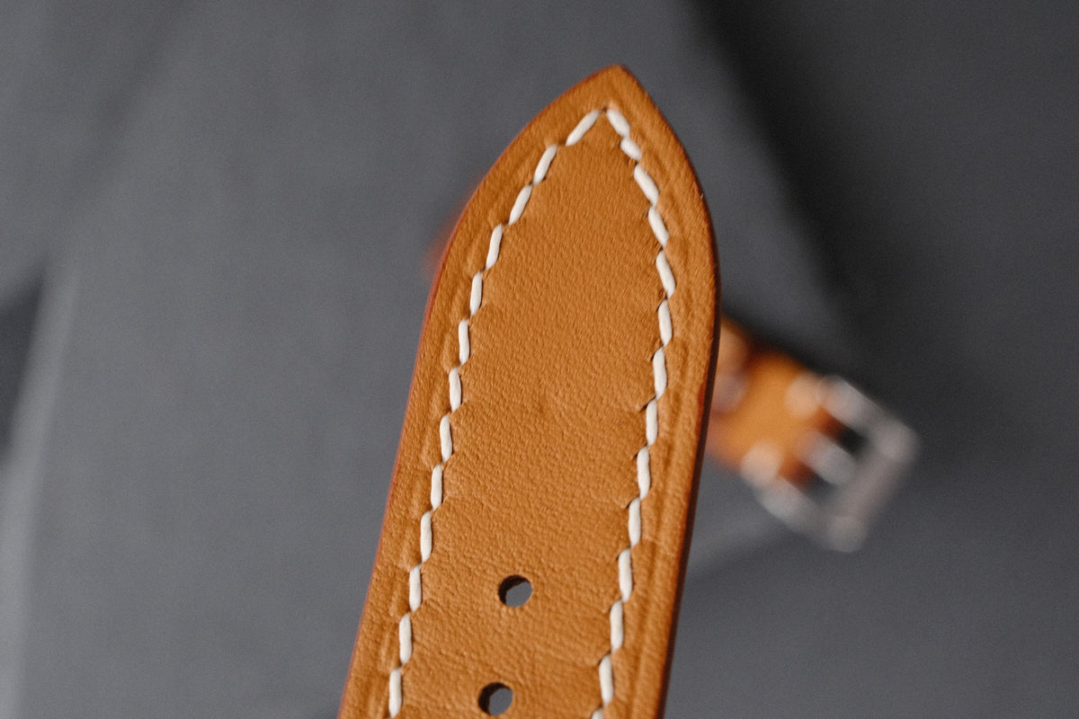 cognac ostrich leather watch strap – photo 7