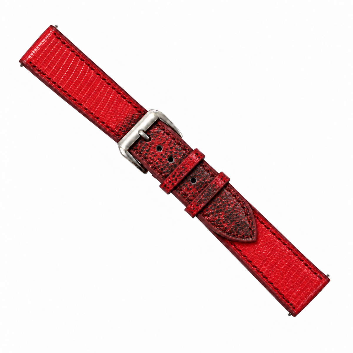 Red Lizard Leather Watch Strap