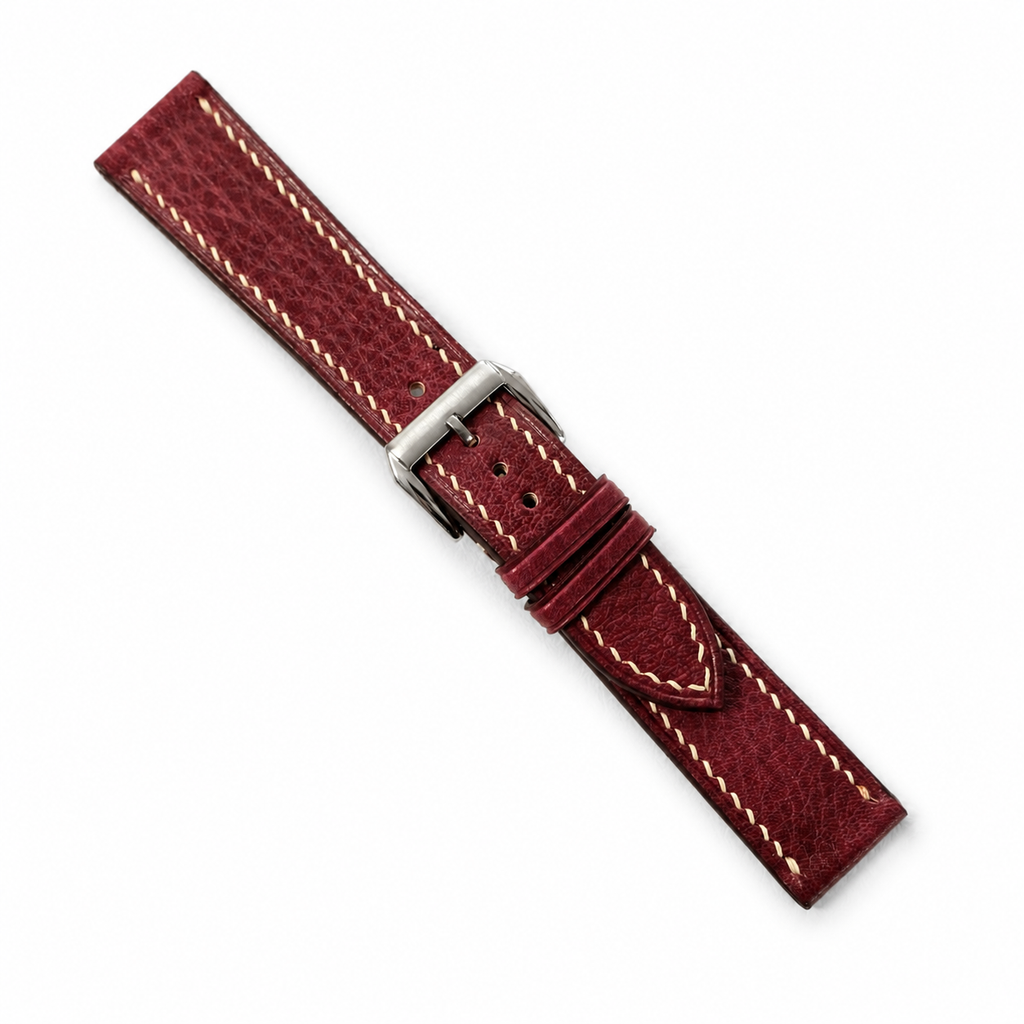 Burgundy Red Italian Leather Watch Strap