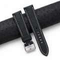 Black Ostrich Leather Watch Strap