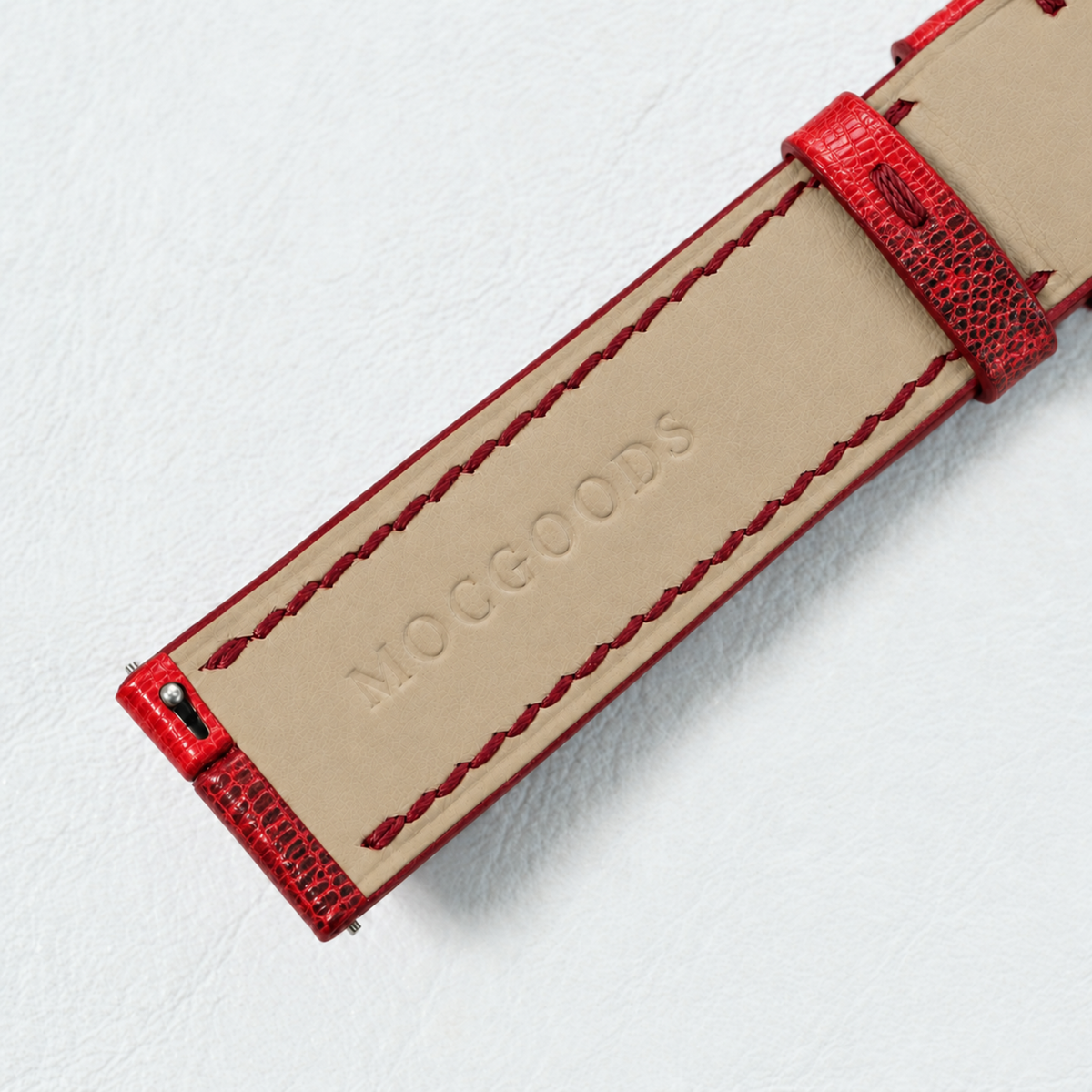 Red Lizard Leather Watch Strap