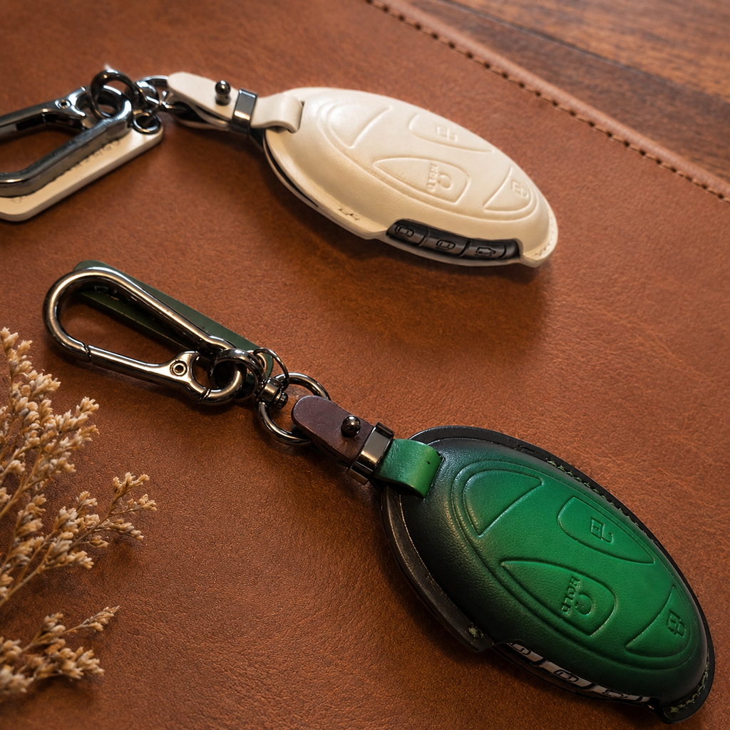 Custom Leather Key Fob Cover Compatible with Hyundai Tucson, Santa Fe, IONIQ 5, IONIQ 6