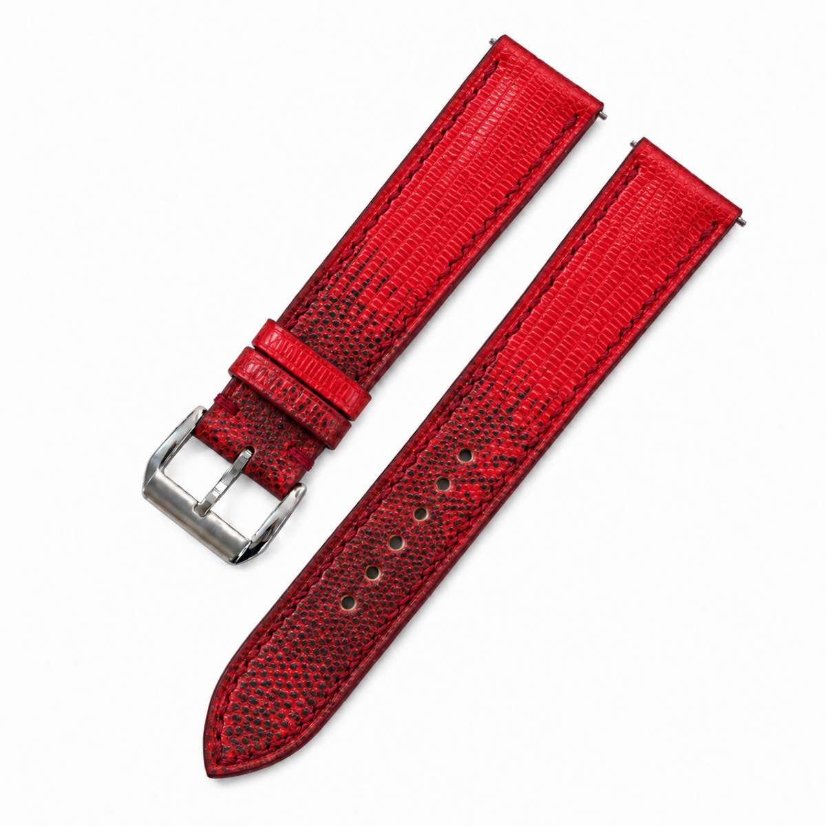 Red Lizard Leather Watch Strap