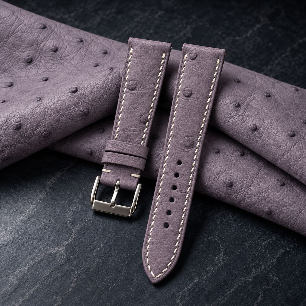 Dusty Mauve Ostrich Leather Watch Strap